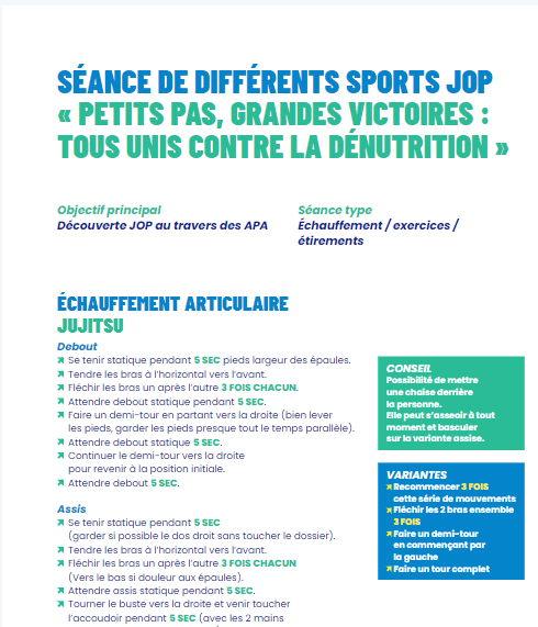 exercices activite physique dénutrition